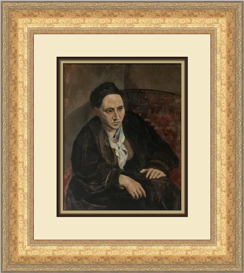Pablo Picasso Gertrude Stein Custom Framed Print 1992 Expressionism: Pablo Picasso Gertrude Stein Custom Framed Print 1992 Expressionism This custom framed print features Pablo Picasso's iconic work depicting Gertrude Stein, a significant figure in modern art. Measurin