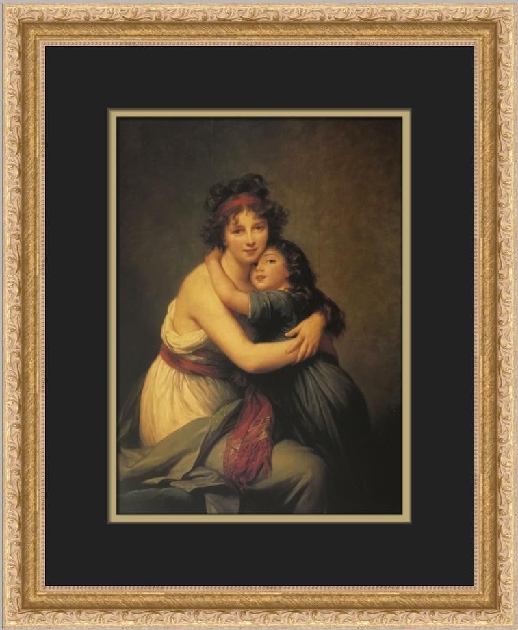 Marie L Lebrun The Artist and Her Daughter Custom Framed Print 16 x 13: Marie L Lebrun The Artist and Her Daughter Custom Framed Print 16 x 13 This custom framed print titled 'The Artist and Her Daughter' by Marie L Lebrun captures a beautiful expressionist impressionist
