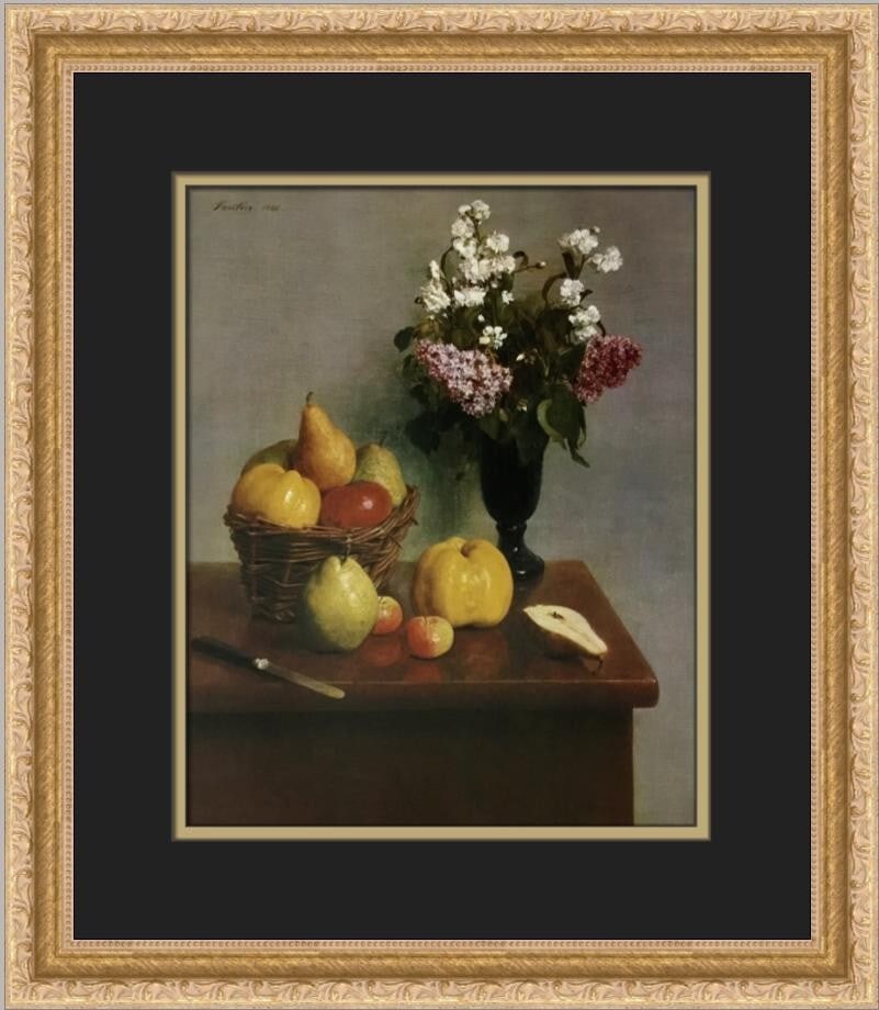 Henri Latour Still Life with Flowers Custom Framed Print 17x15 Impressionism: Henri Latour Still Life with Flowers Custom Framed Print 17x15 Impressionism This stunning custom framed print titled "Still Life with Flowers" by Henri Latour captures the beauty of floral arrangemen
