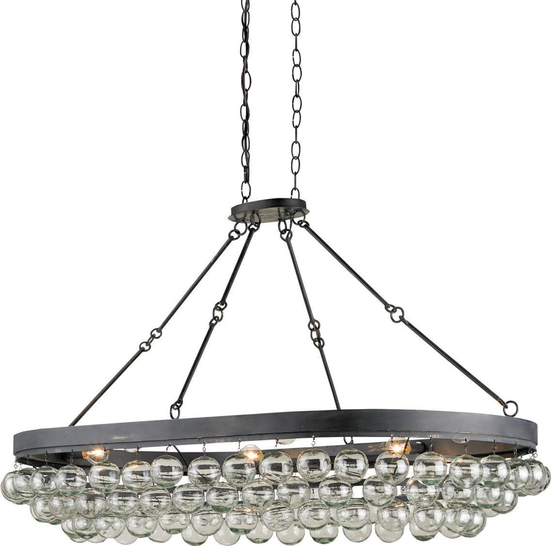 Currey Balthazar Oval Chandelier Industrial Style 6 Bulb 60W: Currey Balthazar Oval Chandelier Industrial Style 6 Bulb 60W Illuminate your space with the stunning Balthazar Oval Chandelier, a perfect blend of industrial elegance and modern design. Crafted from d
