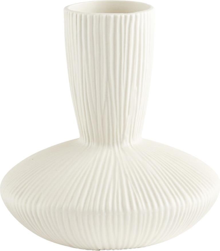 Cyan Echo Collection White Ceramic Vase 9H 8.5W 8.5L: Cyan Echo Collection White Ceramic Vase 9H 8.5W 8.5L This elegant traditional white ceramic vase by Cyan is a stunning addition to any decor. Standing at 9 inches tall with a width and length of 8.5 i