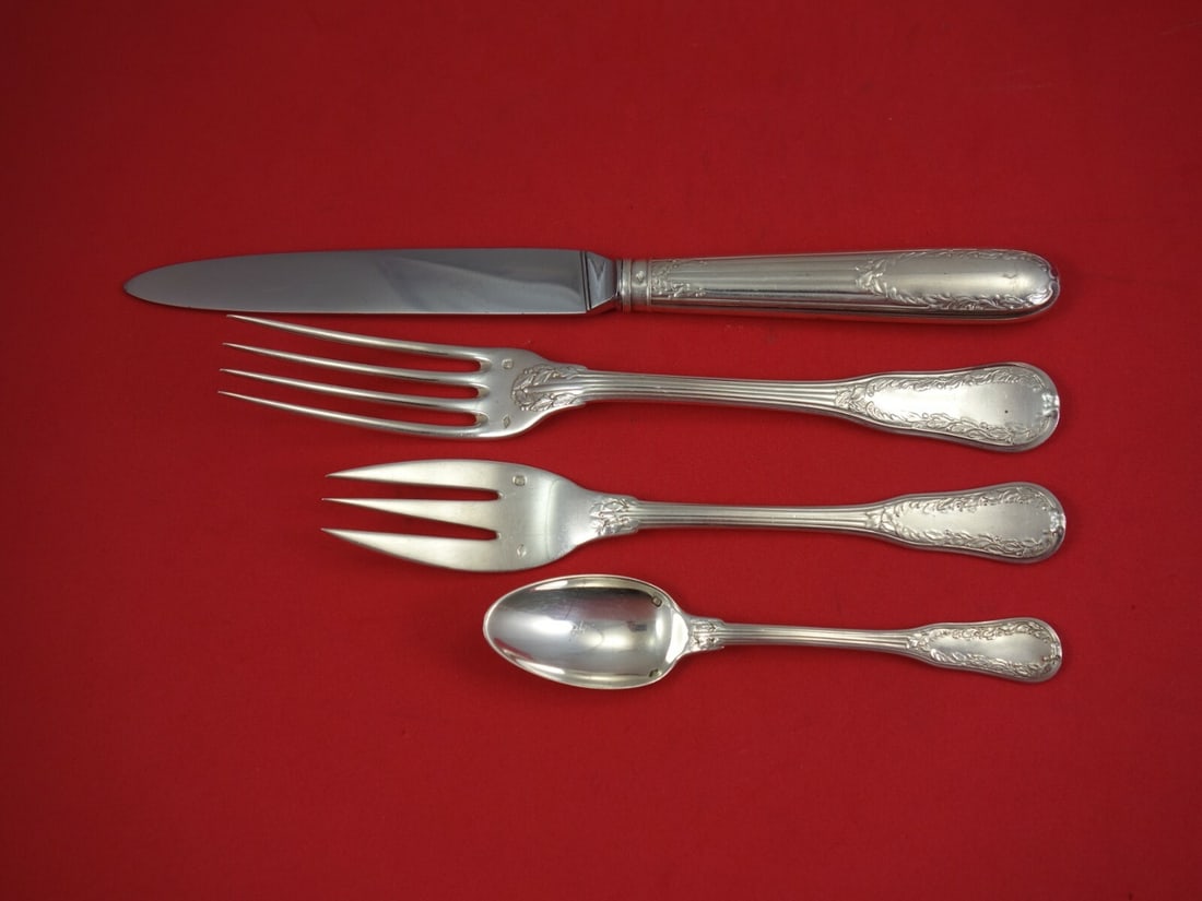 Puiforcat Segur Sterling Silver 4-Piece Dinner Place Setting: Puiforcat Segur Sterling Silver 4-Piece Dinner Place Setting Introducing the Segur by Puiforcat 4-piece sterling silver dinner size place setting, a perfect blend of elegance and functionality. This e