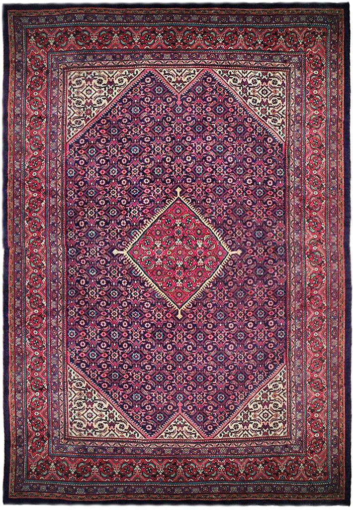 Handcrafted 9'8 x 13 Tabriz Mahal Herati Rug by Persian Artisans: Handcrafted 9'8 x 13 Tabriz Mahal Herati Rug by Persian Artisans Free continental US Shipping Enhance your living space with this exquisite handcrafted Semi Antique Tabriz MAHAL HERATI rug, made by sk