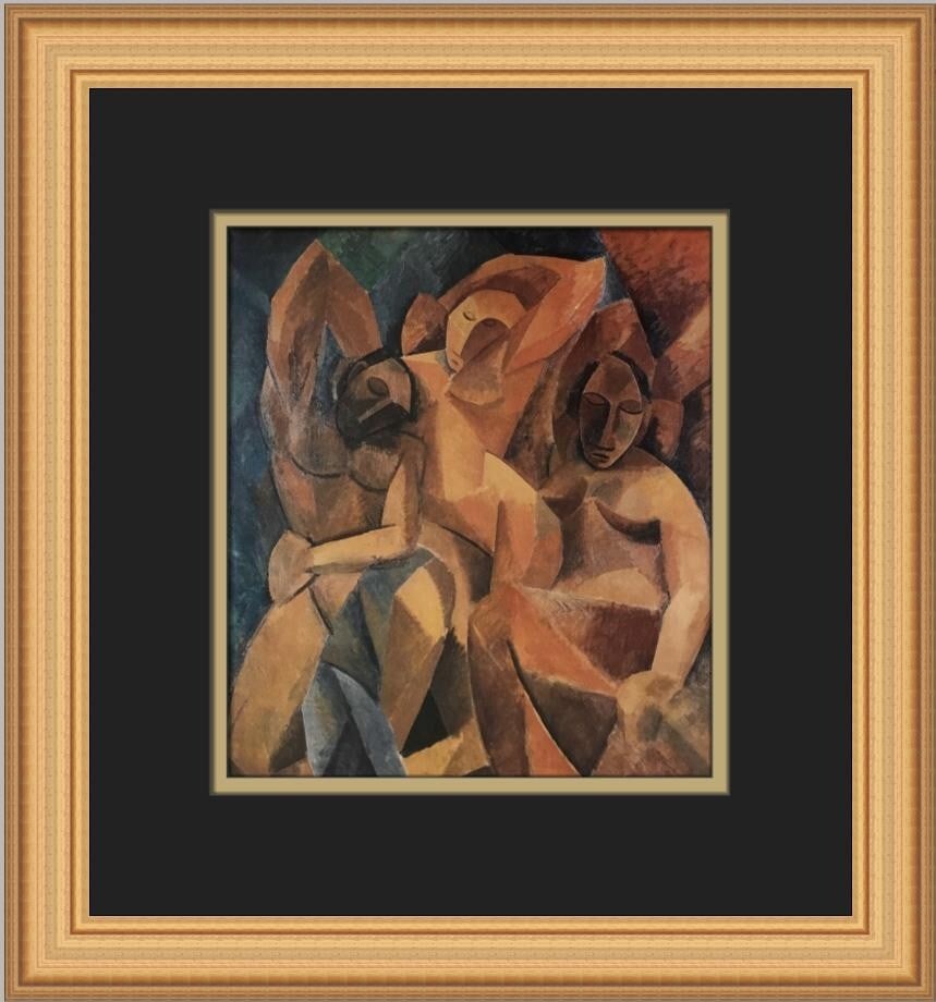 Pablo Picasso Three Women Framed Print Cubism Art 2000: Pablo Picasso Three Women Framed Print Cubism Art 2000 Presenting a captivating print titled 'Three Women' by the renowned artist Pablo Picasso, showcasing the iconic Cubism style. This medium-sized p