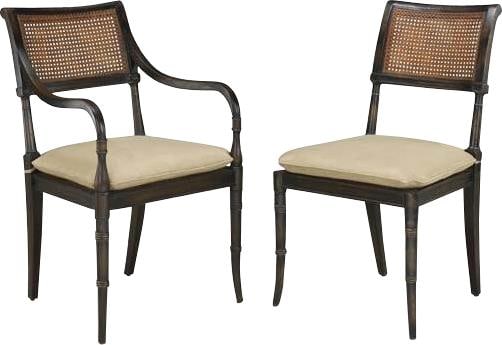 Port Eliot Regency Style Black Dining Chair Cane Back: Port Eliot Regency Style Black Dining Chair Cane Back Introducing the Elegant Regency Black Dining Chair, a stunning piece that blends classic design with modern craftsmanship. This side chair feature