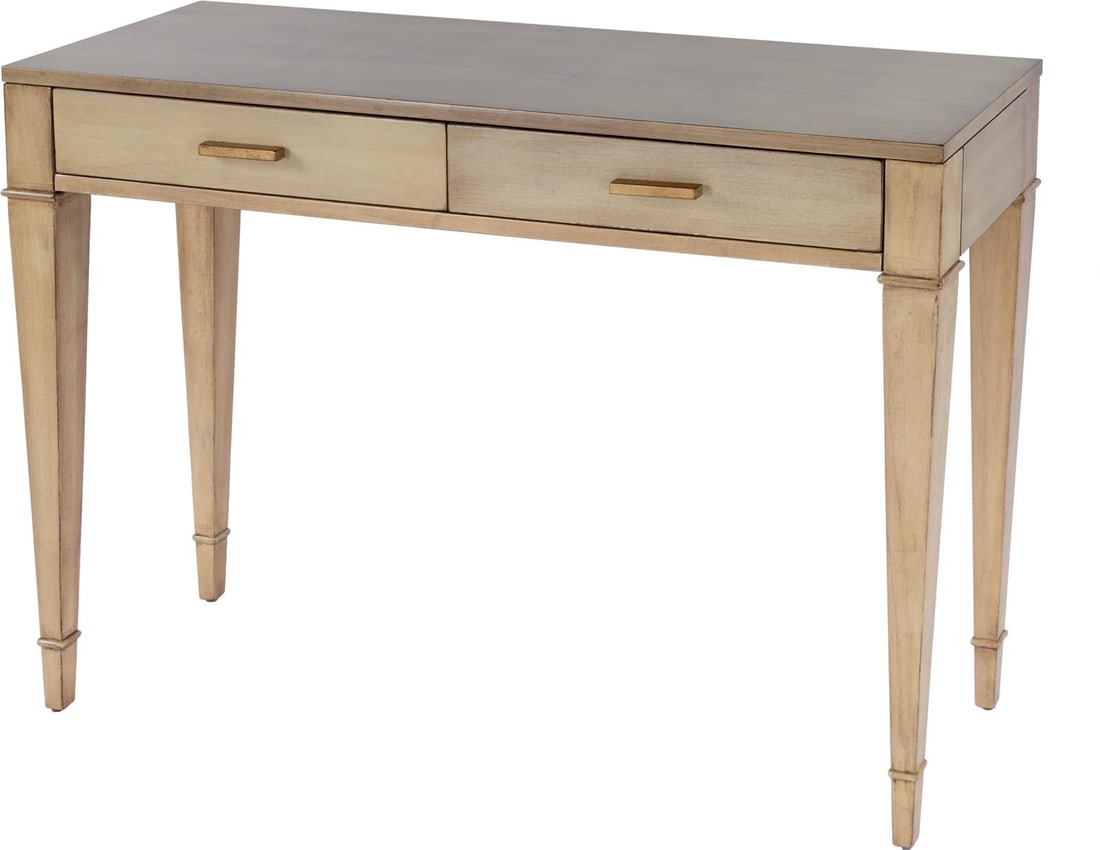 Butler Kai Mid-Century Console Table Beige Finish: Butler Kai Mid-Century Console Table Beige Finish Introducing the Butler Mid-Century Kai Console Table, a striking blend of modern design and vintage charm. This console table features a beautiful ant