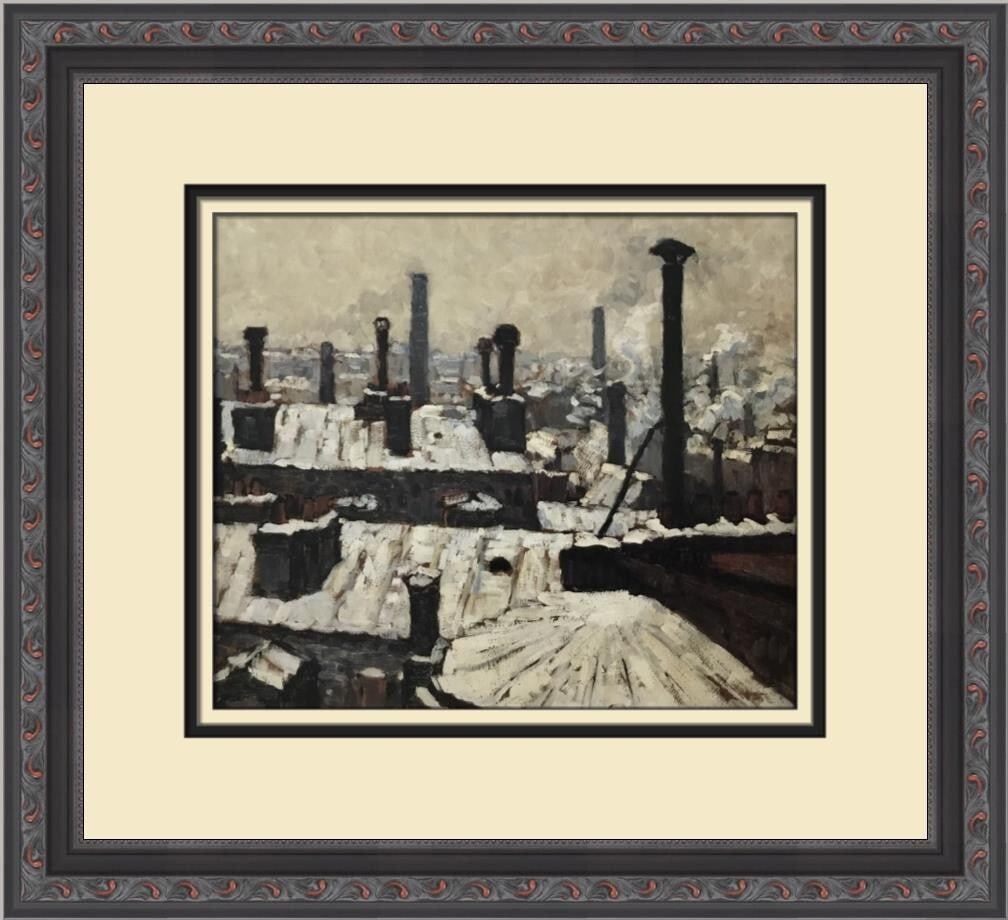 Gustave Caillebotte Rooftops in the Snow Custom Framed Print 13 x 15 (1 of 2)