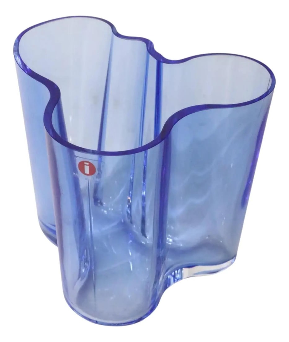 Alvar Aalto Iittala Savoy Vase Ultra Marine Blue Glass Finland (1 of 8)