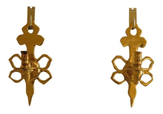 Virginia Metal Crafters #2019 Polished Brass Candelabra Sconces Pair (1 of 10)