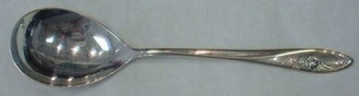 Towle Sculptured Rose Sterling Silver Sugar Spoon 5 3/8": Towle Sculptured Rose Sterling Silver Sugar Spoon 5 3/8" This exquisite Sculptured Rose sugar spoon by Towle is crafted from high-quality sterling silver, measuring 5 3/8 inches in length. The elegant