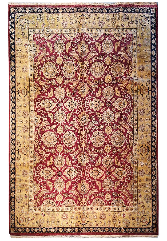 Luxury 8.10 x 11.9 Berry Red Gold Wool Hand-Knotted Area Rug: Luxury 8.10 x 11.9 Berry Red Gold Wool Hand-Knotted Area Rug Free continental US Shipping Enhance your living space with the exquisite 8.10 x 11.9 Berry Red Gold Wool Hand-Knotted Rug. This luxurious