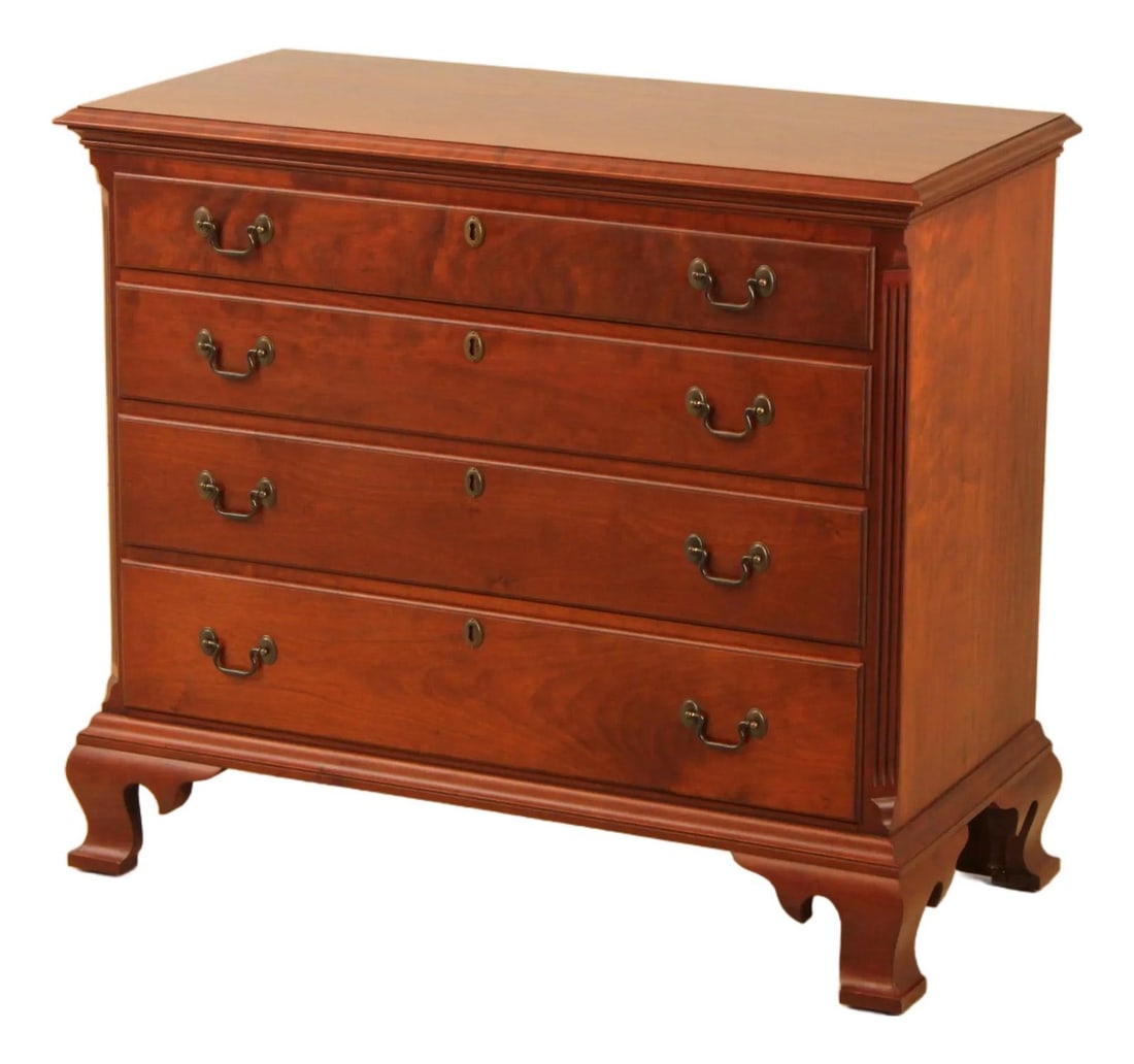 Cherry Wood Chippendale Style Dresser with Bracket Feet and Dovetailed Drawers (1 of 10)