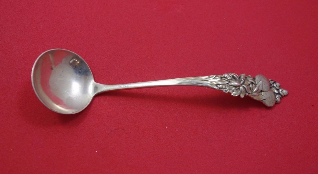 Durgin Sterling Silver Mayonnaise Ladle Fruit Flower Design 5.5 Inch (1 of 1)