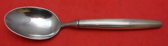 Contempra House Jade with Lines Sterling Silver Serving Spoon 8.5": Contempra House Jade with Lines Sterling Silver Serving Spoon 8.5" This exquisite serving spoon features the "Jade with Lines" pattern by Contempra House, a division of Towle. Crafted from high-qualit