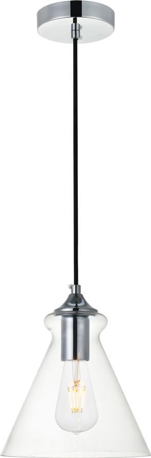 Elegant Lighting Destry Transitional Glass & Chrome Pendant Light (1 of 1)