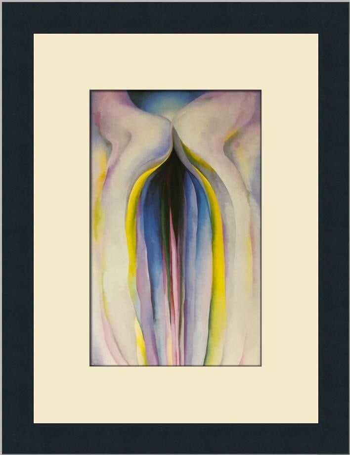 Georgia O'Keeffe Grey Line Custom Framed Art Print 16x12 (1 of 2)