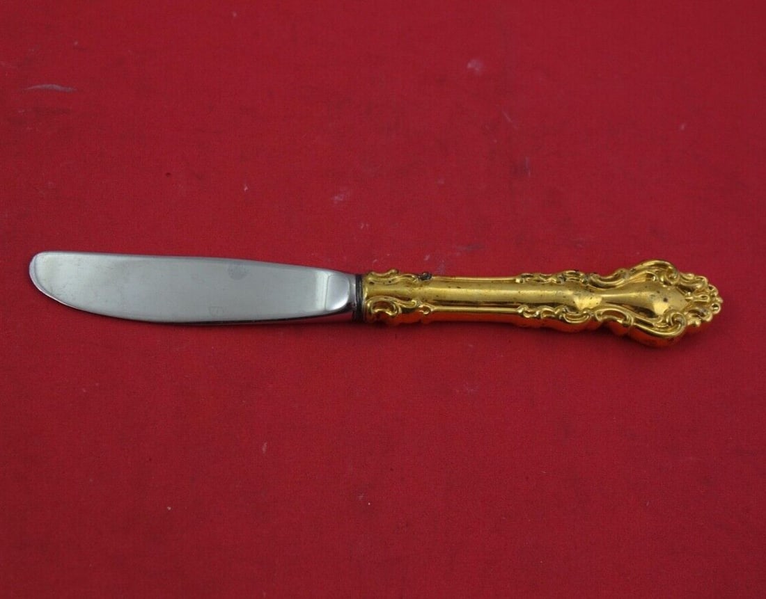 Reed & Barton Spanish Baroque Vermeil Sterling Silver Butter Spreader 6.5" (1 of 2)