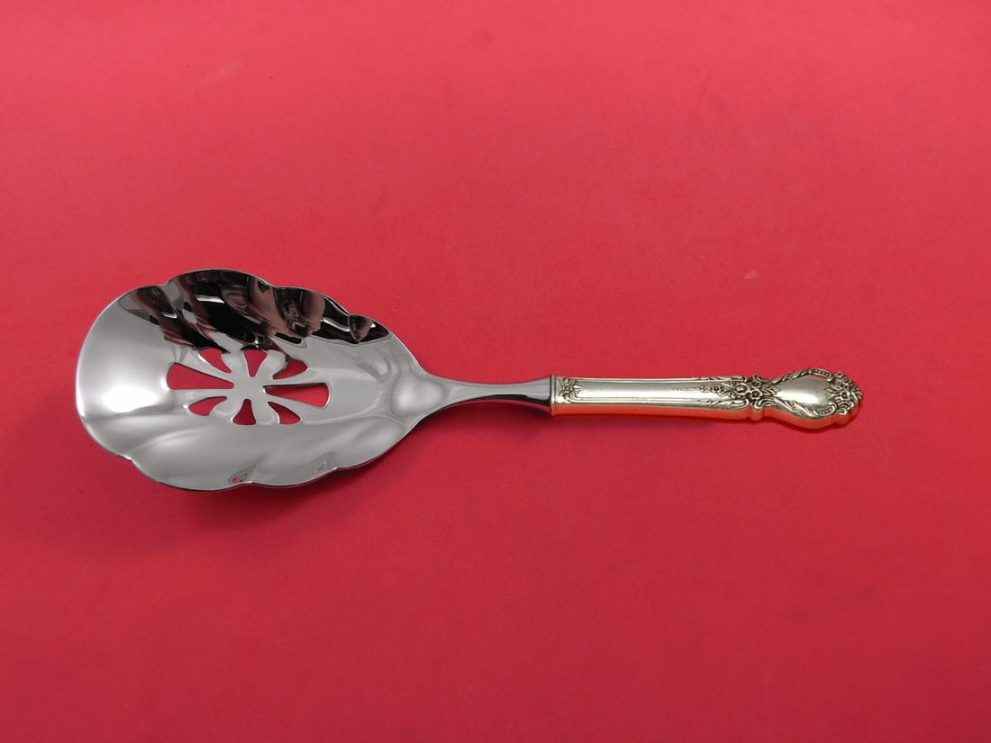 International Silver Brocade Sterling Silver Pierced Vegetable Spoon 10 Custom (1 of 3)