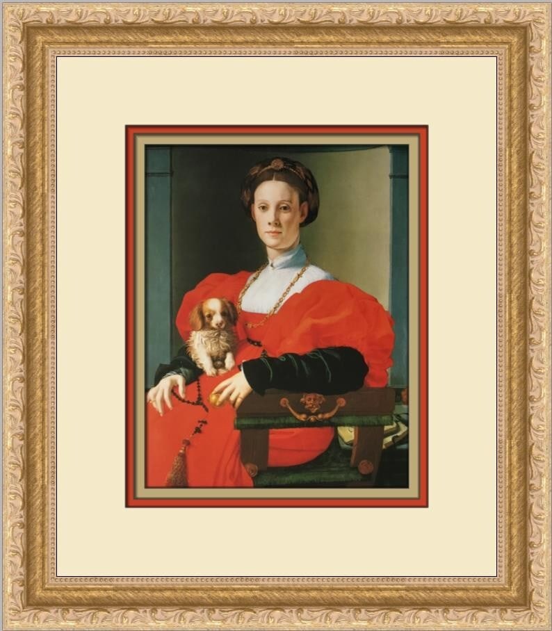 Agnolo Bronzino A Lady with a Dog Custom Framed Print 1997 (1 of 2)