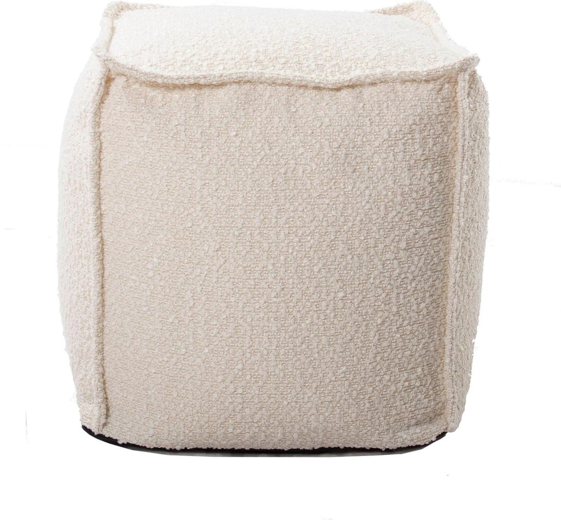 Howard Elliott Barbet Rustic Square Pouf Ottoman Brown Polyester (1 of 1)