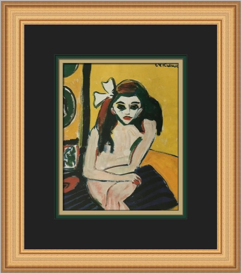Ernst Kirchner Marcella I Custom Framed Art Print 11 x 13: Ernst Kirchner Marcella I Custom Framed Art Print 11 x 13 Experience the beauty of Ernst Ludwig Kirchner's work with this custom framed print of "Marcella I". This medium-sized piece features a stunni