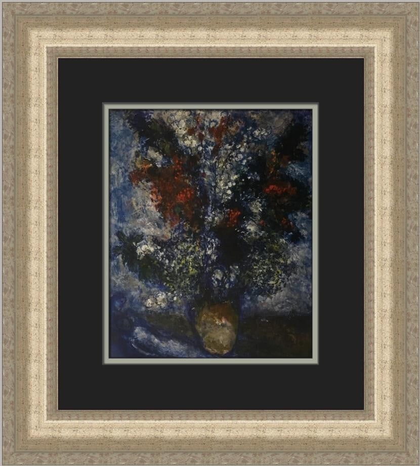 Marc Chagall The Bouquet of Flowers Custom Framed Print 1988 Art (1 of 2)