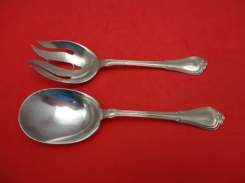 Gorham Villa Norfolk Sterling Silver Salad Serving Set 2pc 8.5" (1 of 1)