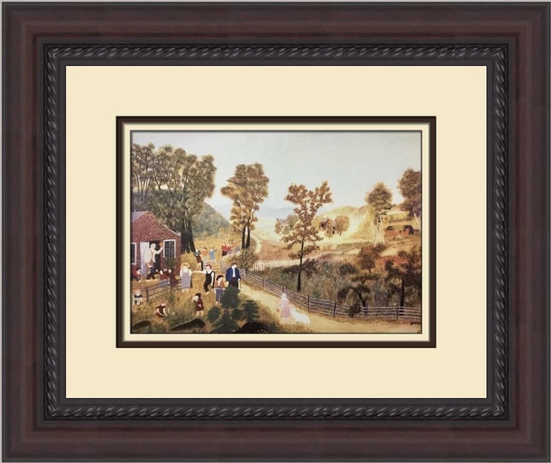 Grandma Moses Mary And The Little Lamb Framed Print 1975 Folk Art (1 of 2)