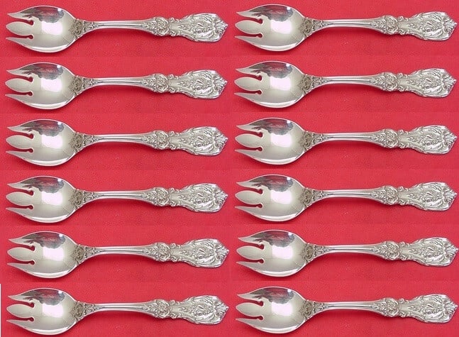 Set of 12 Reed & Barton Francis I Sterling Silver Ice Cream Forks: Set of 12 Reed & Barton Francis I Sterling Silver Ice Cream Forks This exquisite set of 12 ice cream forks features the elegant Francis I pattern by Reed & Barton, crafted from high-quality sterling s