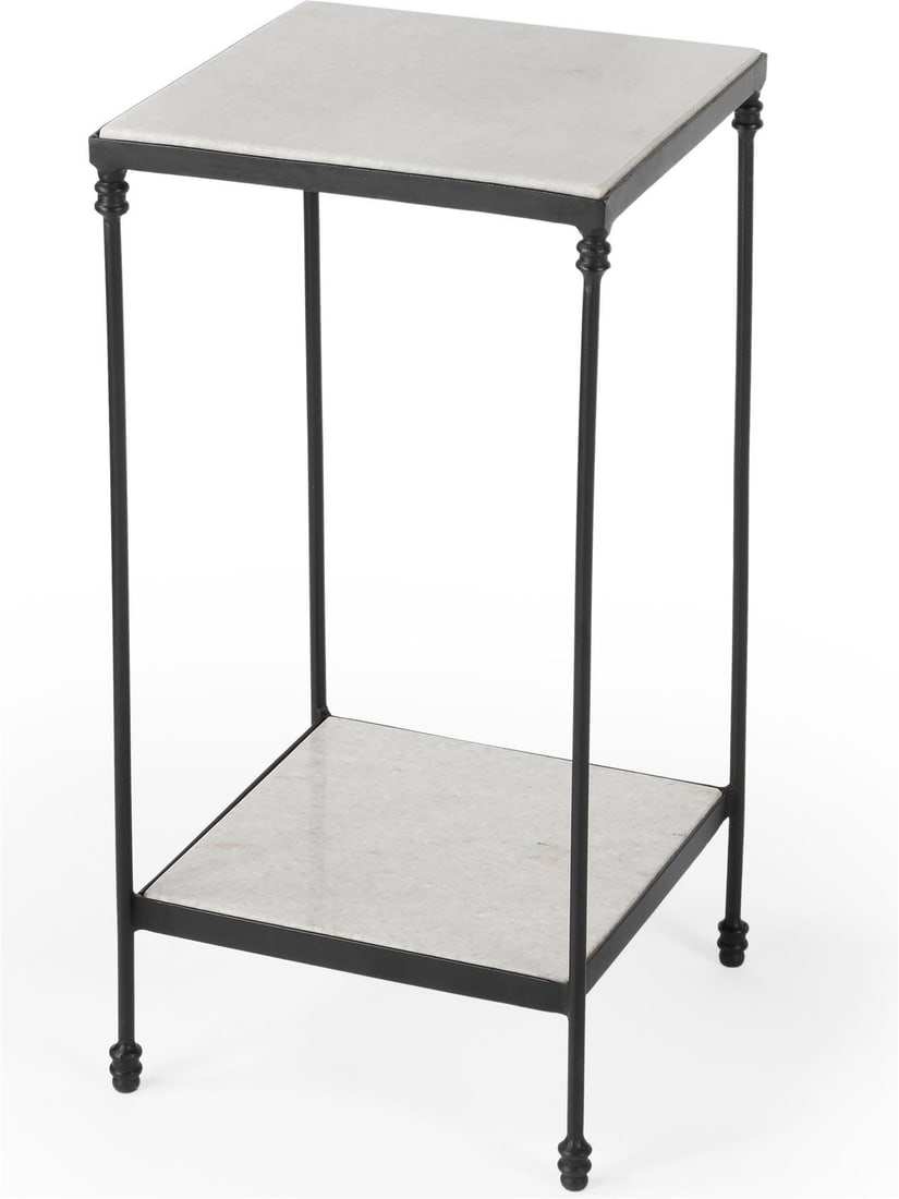 Butler Larkin Outdoor Side Table Marble Iron Transitional Style: Butler Larkin Outdoor Side Table Marble Iron Transitional Style Elevate your outdoor space with this elegant side table from the Larkin collection by Butler. Crafted from a combination of brass, iron,