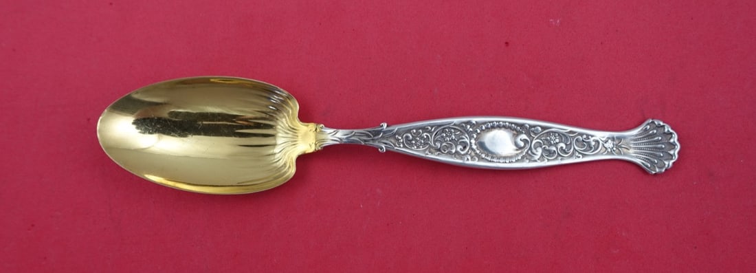 Whiting Hyperion Sterling Silver Gold Washed Soup Spoon 6 7/8": Whiting Hyperion Sterling Silver Gold Washed Soup Spoon 6 7/8" Presenting the Hyperion by Whiting Sterling Silver Place Soup Spoon, measuring 6 7/8 inches. Crafted from high-quality sterling silver wi