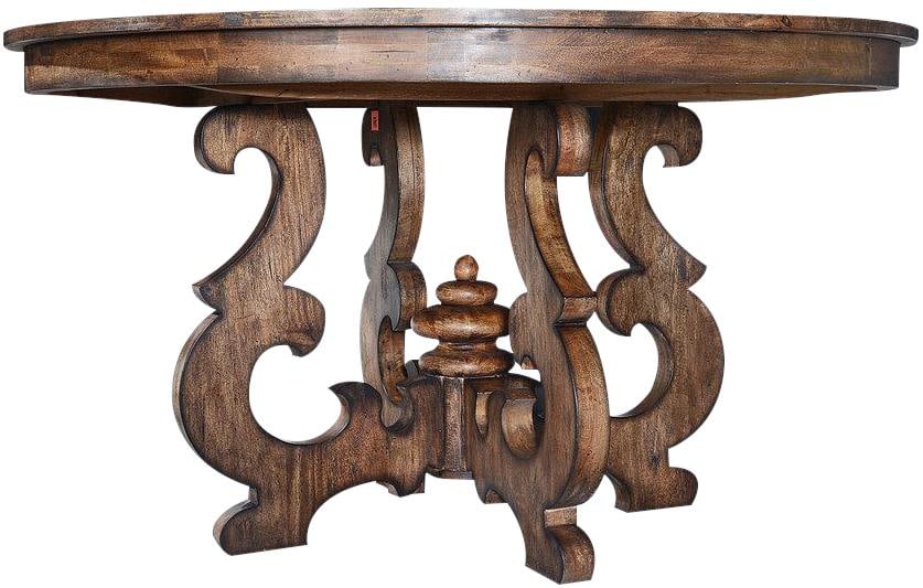Cambridge Collection Rustic Pecan Solid Wood Dining Table Old World Style (1 of 4)