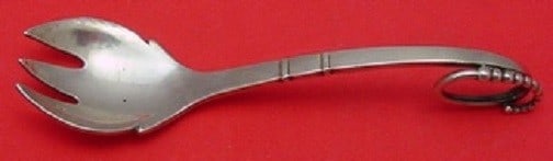 Georg Jensen Ornamental #41 Sterling Silver 3-Prong Serving Fork (1 of 1)