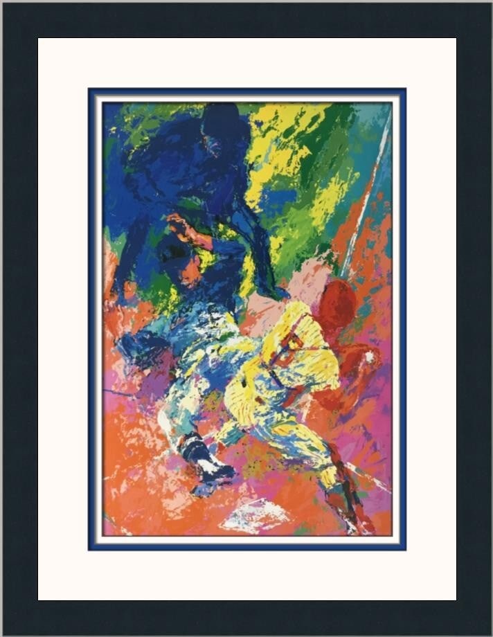 LeRoy Neiman Sliding Home Custom Framed Baseball Art Print (1 of 2)