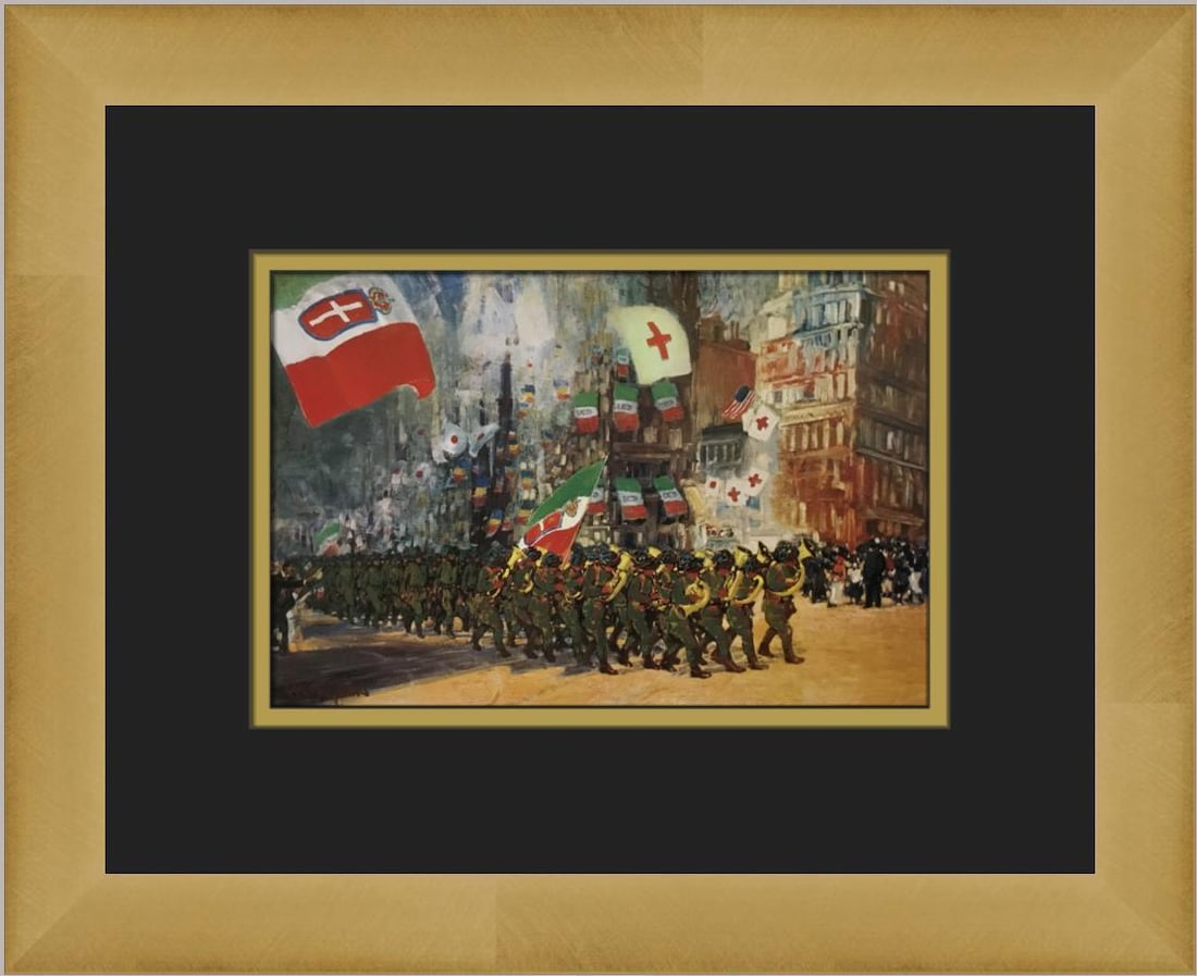 George Luks The Bersaglieri Custom Framed Print Impressionism 12 x 14 (1 of 2)