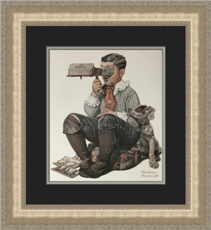 Norman Rockwell The Sphinx Custom Framed Art Print 1975: Norman Rockwell The Sphinx Custom Framed Art Print 1975 This custom framed print titled "The Rivals" by renowned artist Norman Rockwell showcases a classic Americana theme. Produced in 1975, this medi