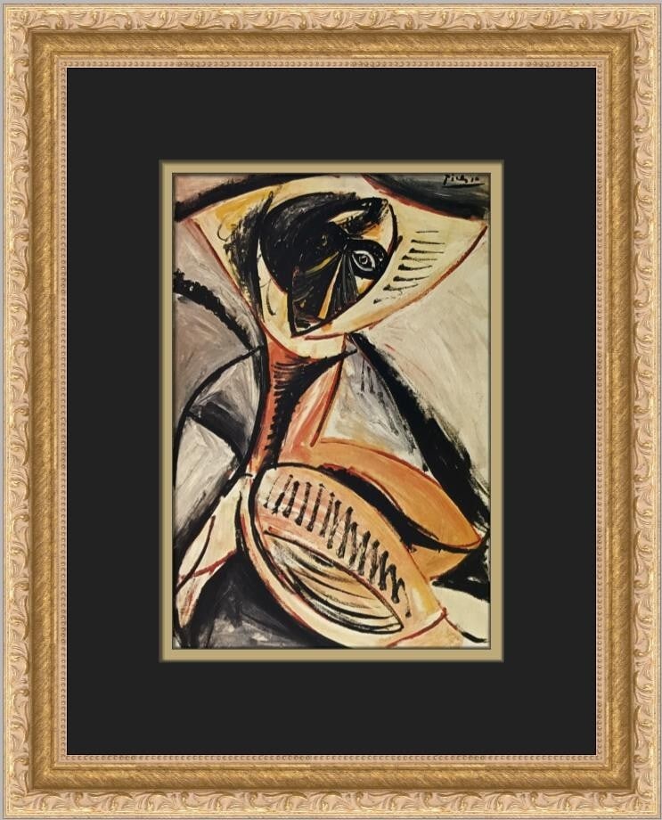Pablo Picasso Nude with Raised Arms Custom Framed Art Print: Pablo Picasso Nude with Raised Arms Custom Framed Art Print This stunning custom framed print titled 'Nude with Raised Arms' by Pablo Picasso is a beautiful representation of Abstract Expressionism an