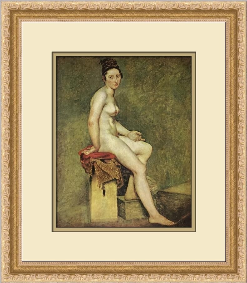 Eugene Delacroix Mademoiselle Rose Nude Custom Framed Art Print: Eugene Delacroix Mademoiselle Rose Nude Custom Framed Art Print This exquisite custom-framed print features Eugene Delacroix's iconic work, "Mademoiselle Rose Nude," a stunning example of realism. Mea