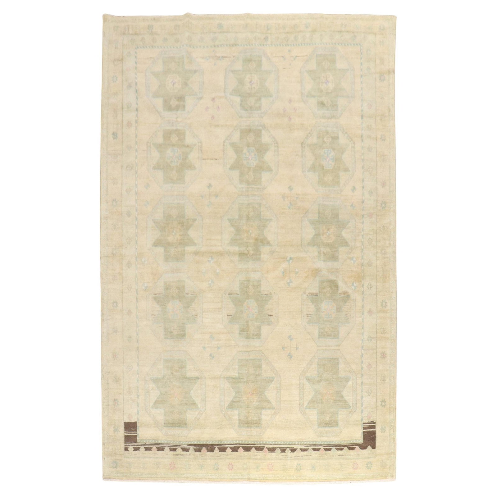 Vintage Turkish Anatolian Tribal Rug Wool Hand-Woven 20th Century 77 x 116 (1 of 9)