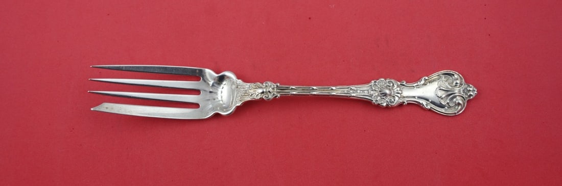 Whiting King Edward Sterling Silver Cold Meat Fork 9 1/8": Whiting King Edward Sterling Silver Cold Meat Fork 9 1/8" This exquisite cold meat fork from the King Edward pattern by Whiting is crafted from high-quality sterling silver. Measuring 9 1/8 inches, it