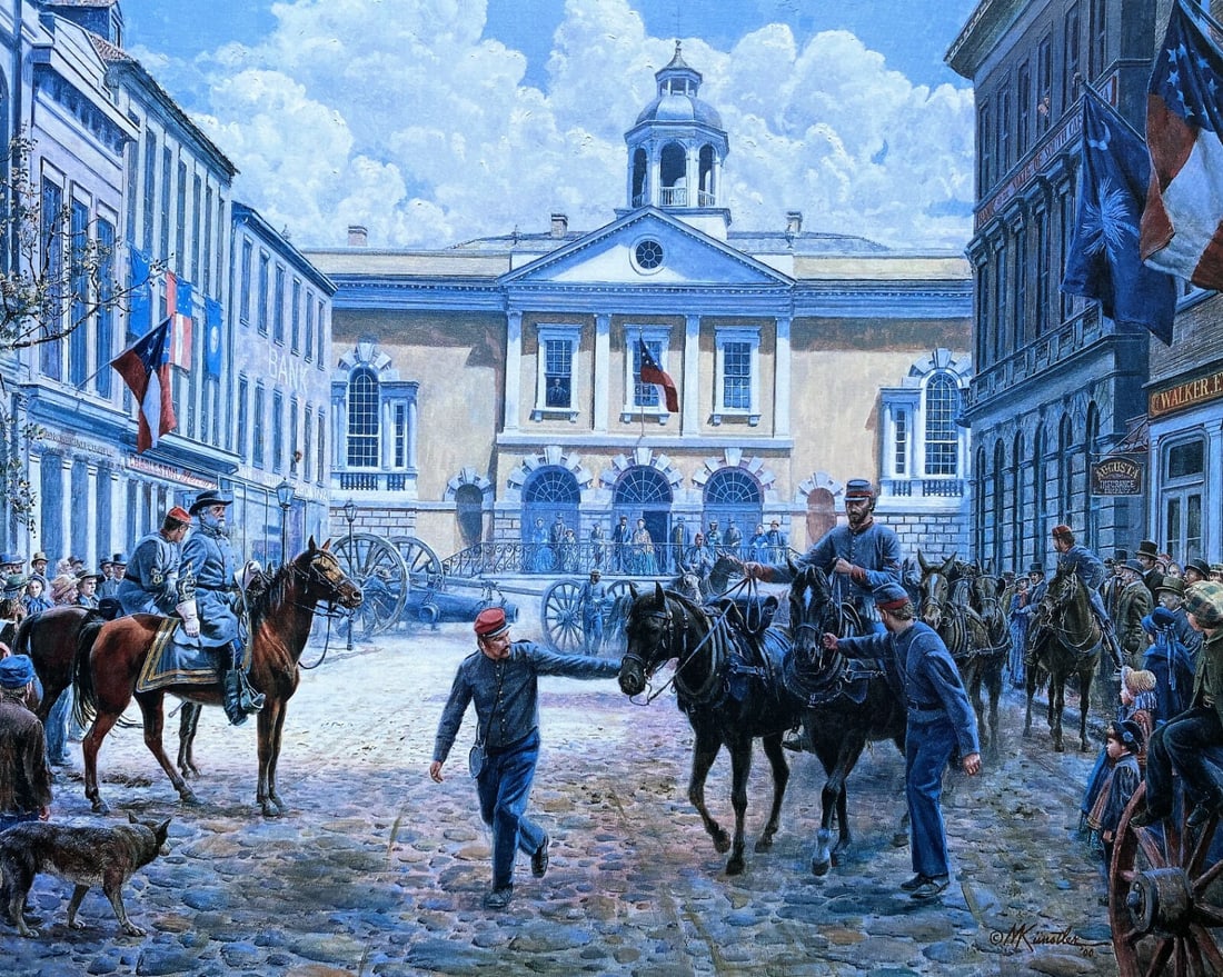 Mort Kunstler The Guns of Autumn Custom Framed Print 17 x 20: Mort Kunstler The Guns of Autumn Custom Framed Print 17 x 20 This stunning print titled "The Guns of Autumn" by renowned artist Mort Kunstler captures a poignant moment in Civil War history. Measuring
