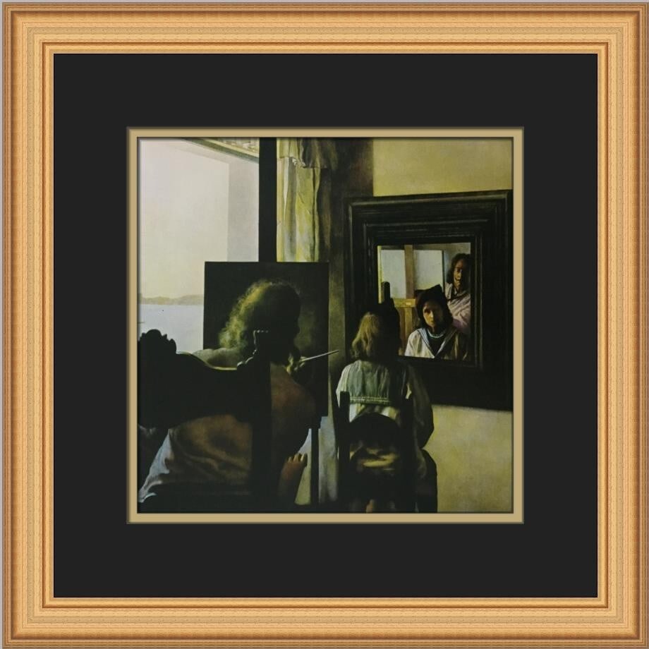 Salvador Dali Dali from the Back Custom Framed Print 1983 Surrealism: Salvador Dali Dali from the Back Custom Framed Print 1983 Surrealism This stunning print titled 'Dali from the Back Painting Gala from the Back' features the iconic work of Salvador Dali, renowned for