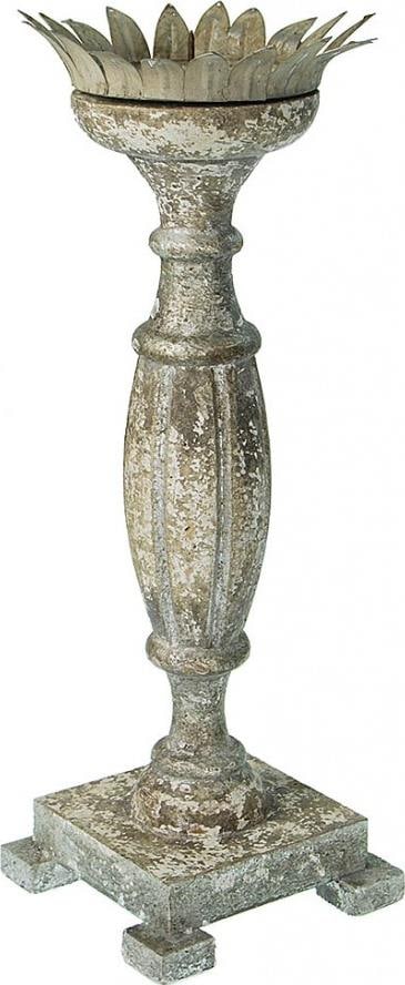 Provence Home Rustic Distressed Brown Candle Holder 17H 6W (1 of 1)