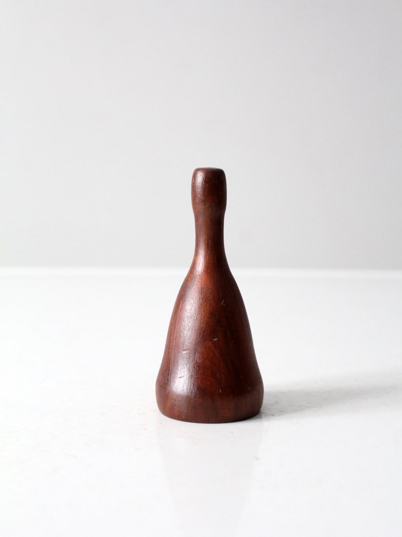 Mid-Century Handmade Wood Bell Rustic Accent 5in: Mid-Century Handmade Wood Bell Rustic Accent 5in This mid-century handmade wood bell features a gentle taper and a smooth, rounded base. The soft grain of the wood enhances its warm, natural character