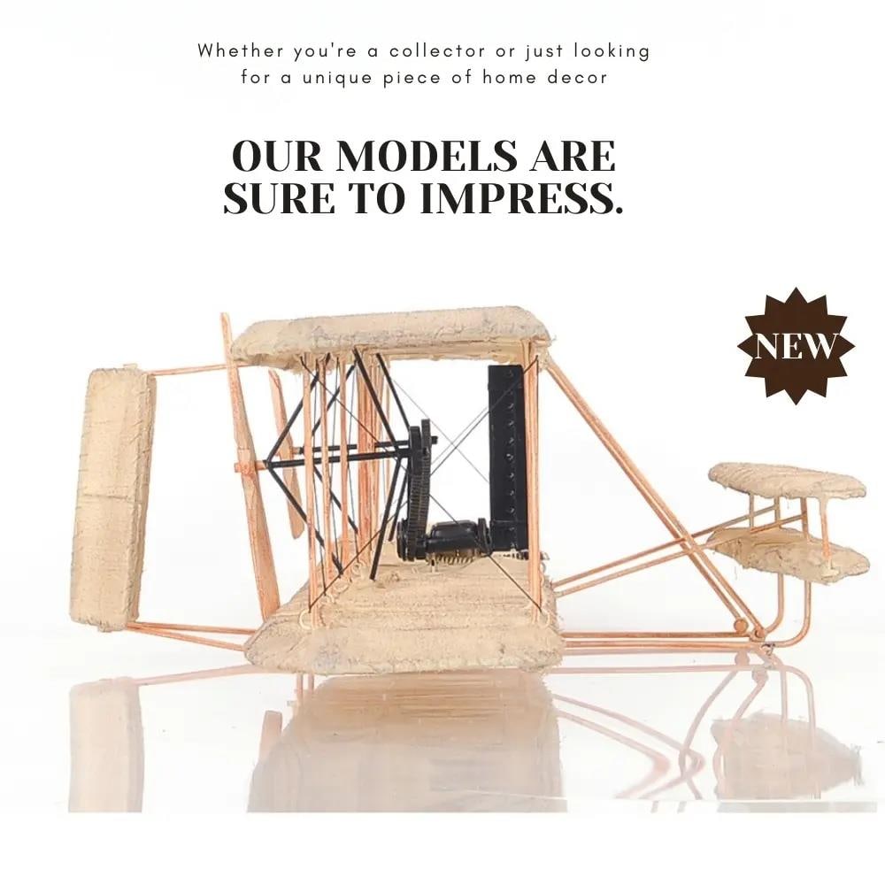 Wright Brothers Airplane Model with Spinning Propellers Replica (1 of 16)