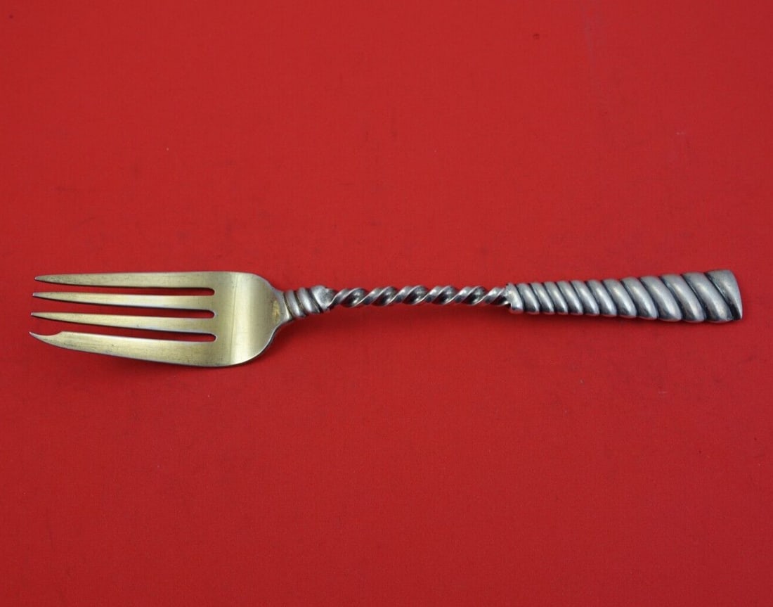 Durgin Twist Sterling Silver Cold Meat Fork Gold Washed 8 7/8 Inch (1 of 3)