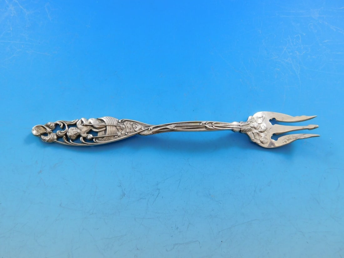 Sterling Silver Cocktail Fork Labors of Cupid by Dominick & Haff 5.5" (1 of 4)