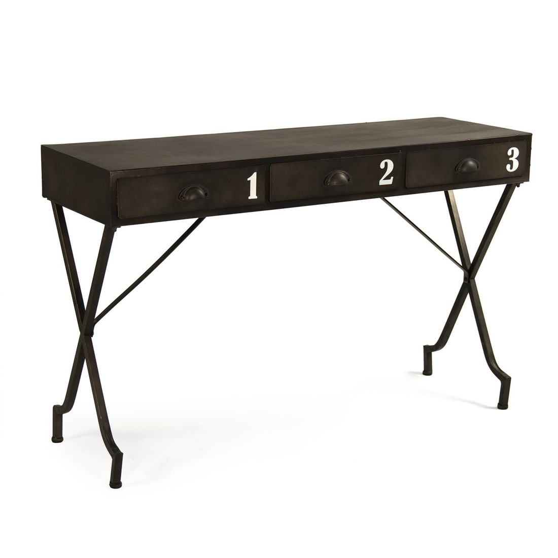 Zentique Victorian Style Ebony Iron Wall Table with Storage (1 of 6)