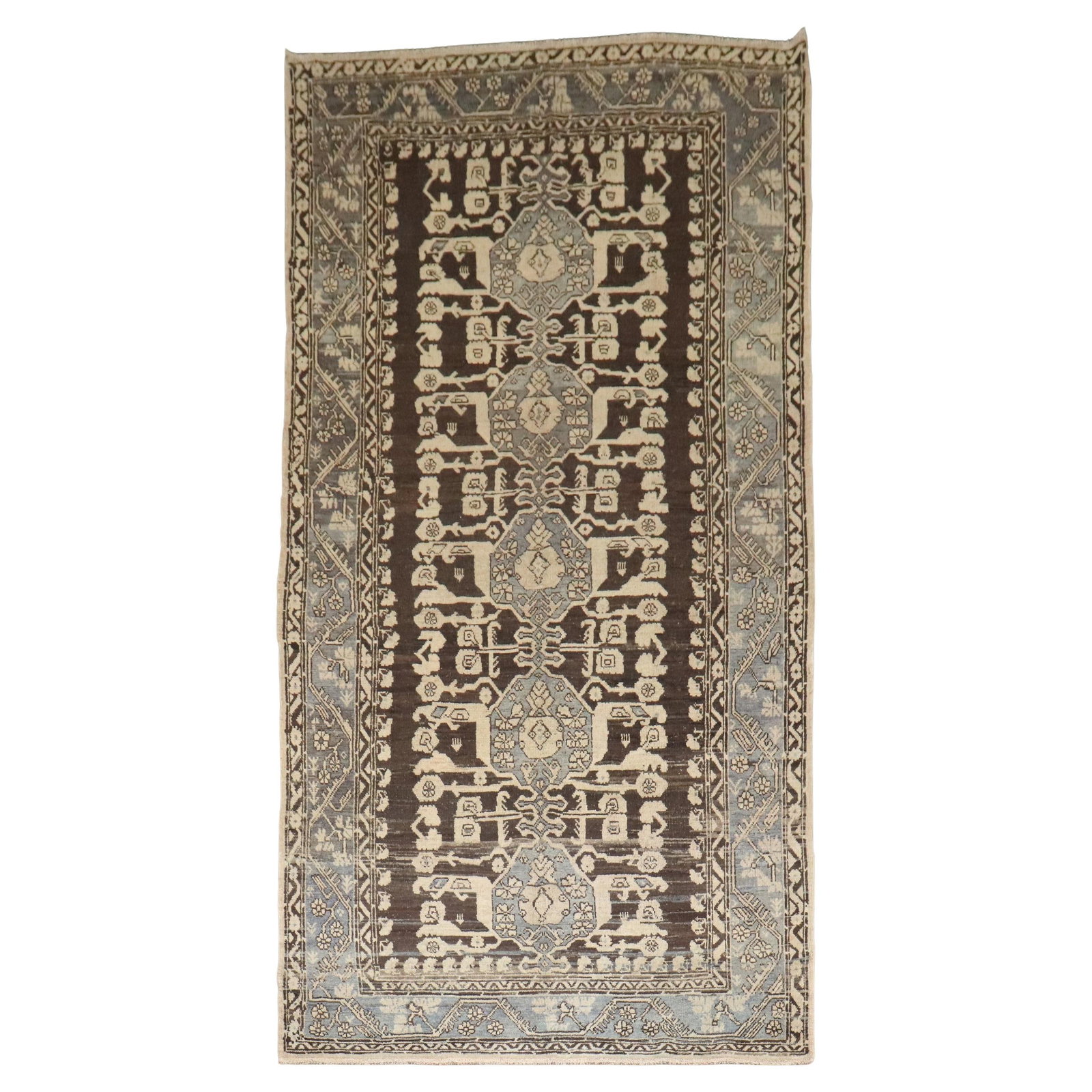 Zabihi Collection Hand-Knotted Turkish Kula Rug 69x132 Wool 20th Century (1 of 11)