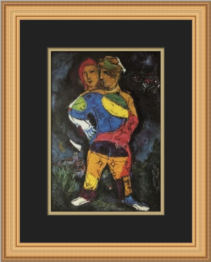 Marc Chagall The Walk Custom Framed Print 15x13 Cubism Expressionism: Marc Chagall The Walk Custom Framed Print 15x13 Cubism Expressionism This custom framed print titled "The Walk" by renowned artist Marc Chagall captures the essence of Cubism, Expressionism, and Impre